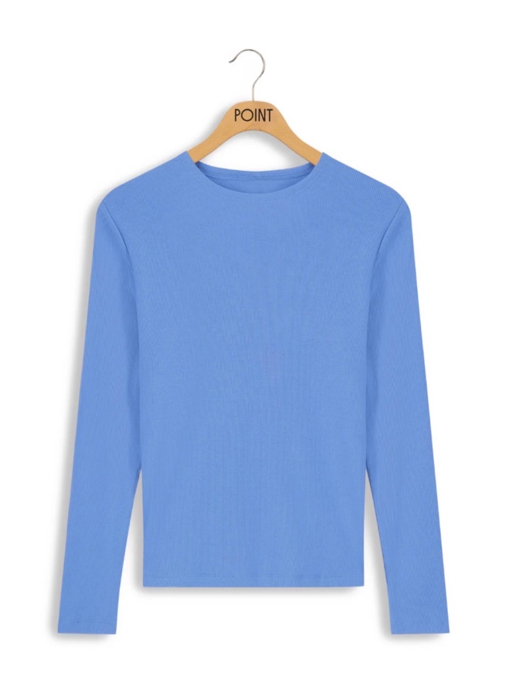 NWT Point Long Sleeve Classic Crew Tee Shirt Women Small Denim